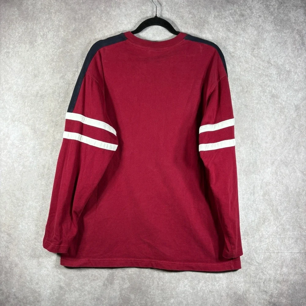 Vintage The Disney Store Mickey's Ski Lodge Rugby Shirt Mens Large Red V-Neck